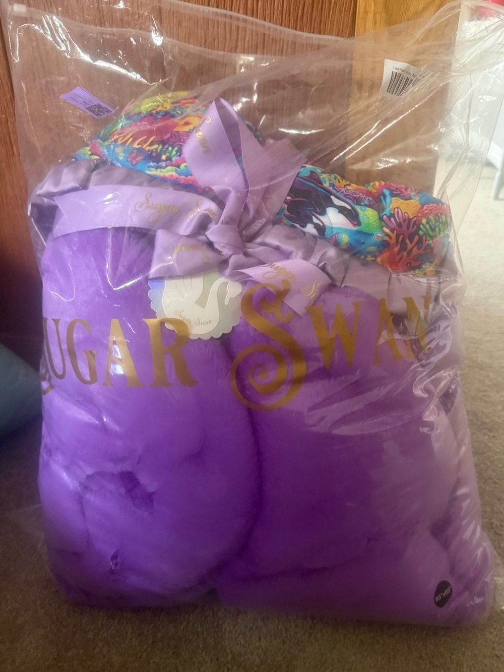 Sugar Swan Lisa Frank Bamboo Minky Blanket